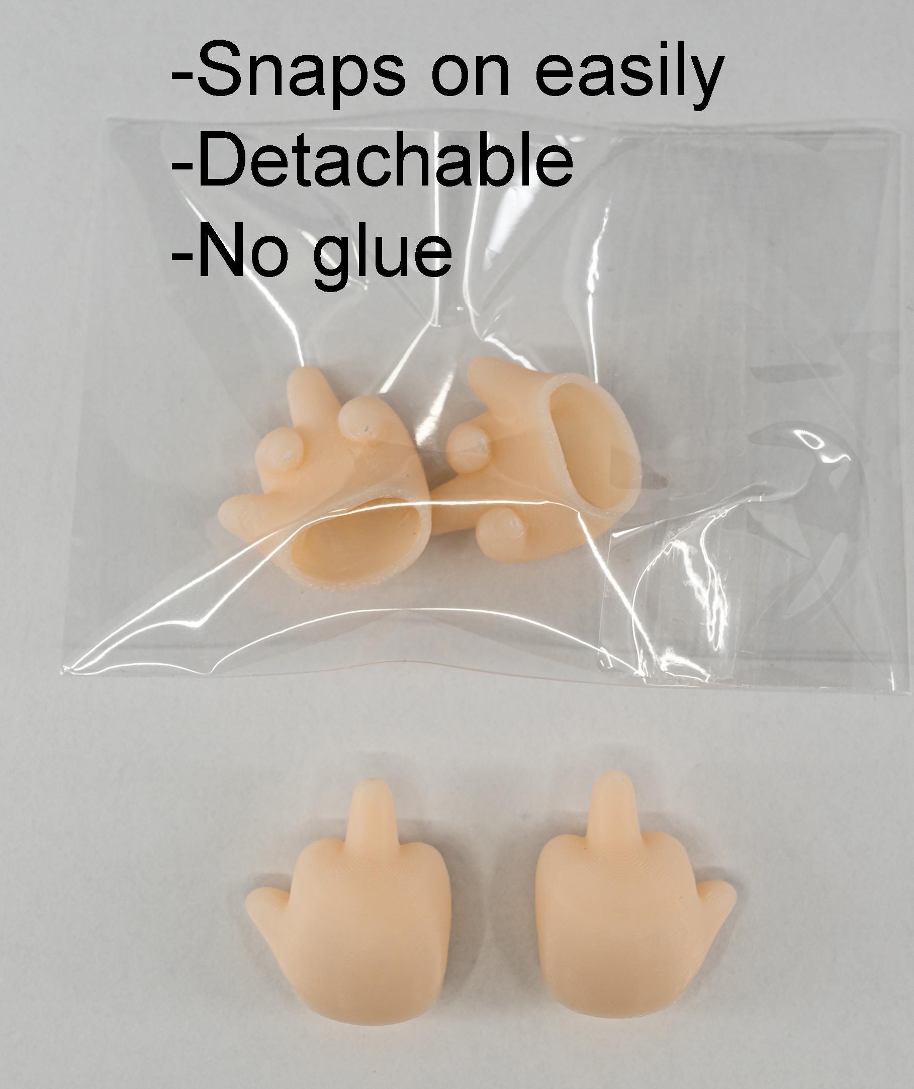 Middle Finger accessories– Detachable 3D Printed Accessory, Funny Pose Part for Custom Figure