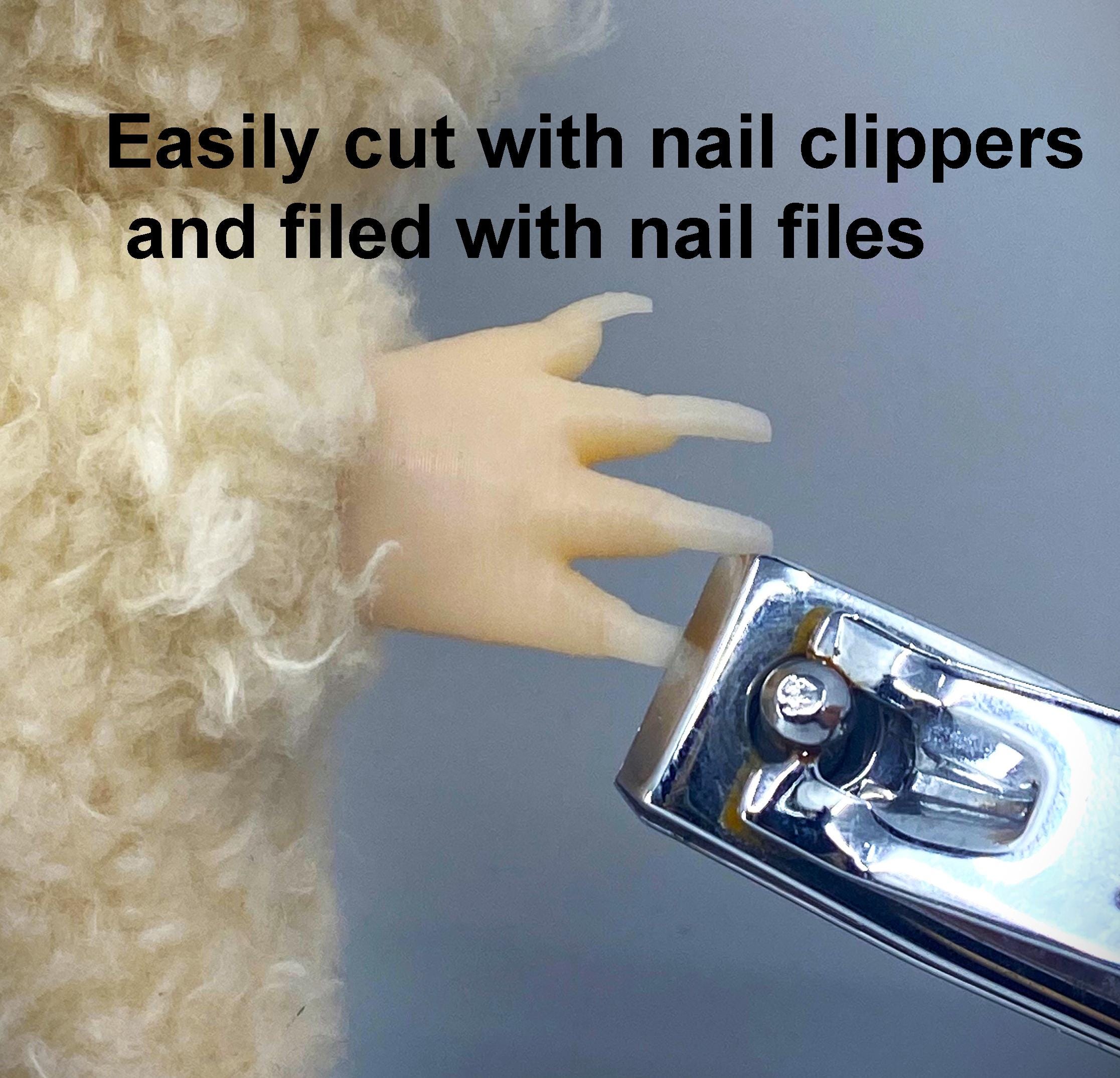 DIY long nail Hands for plushy- Nail Art – Detachable 3D Printed Accessory for Nail Polish & Nail Art | Custom Plushy Figure