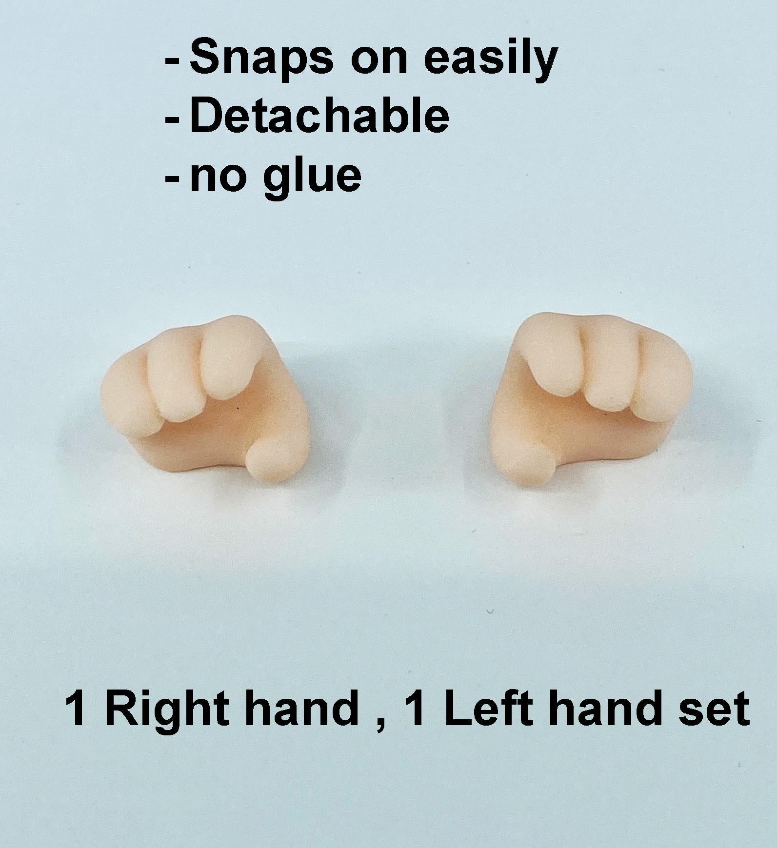 Plushy grip hands accessories– Detachable 3D Printed Accessory, Funny Pose Part for Custom Figure
