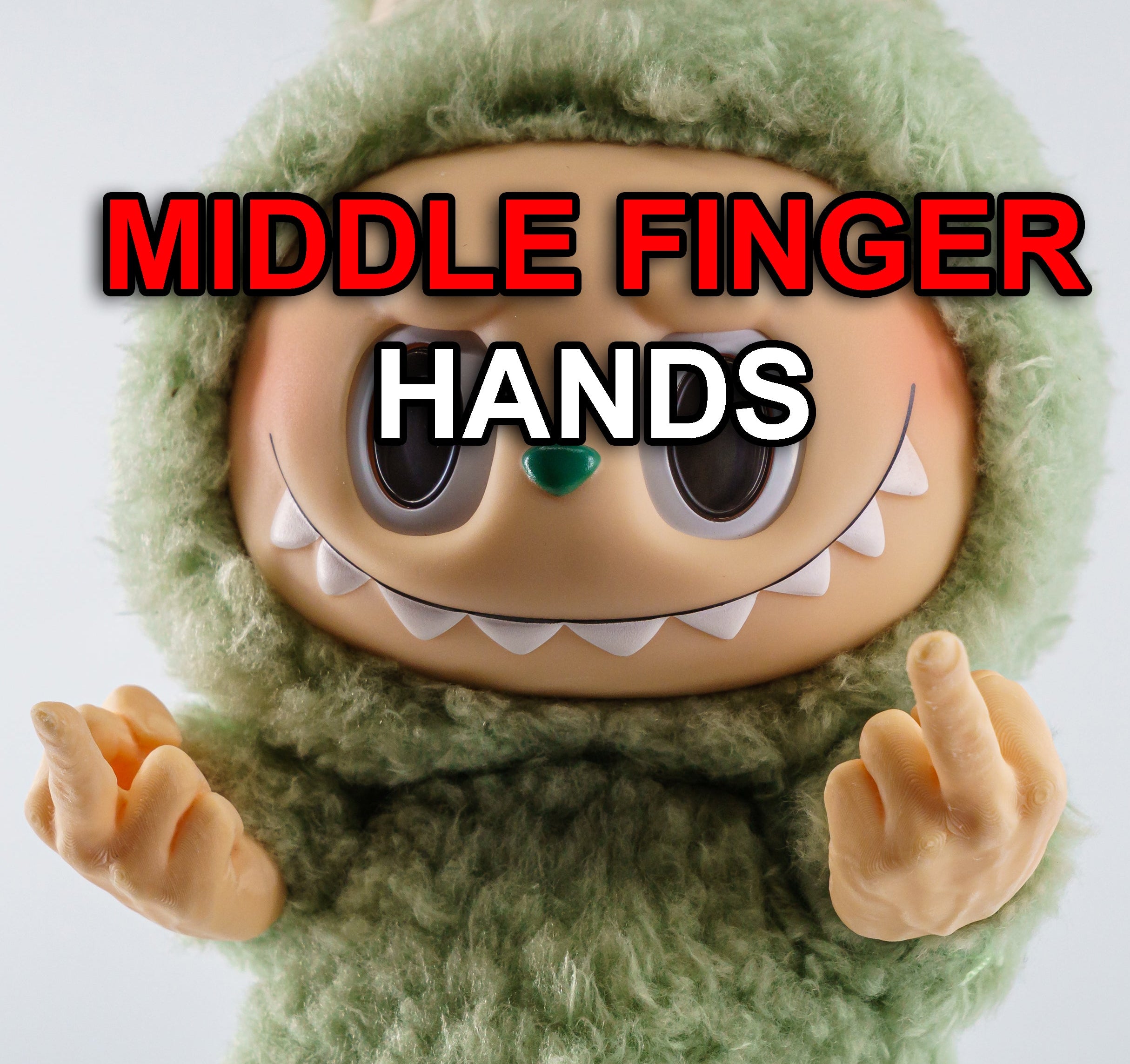 Realistic Middle Finger Hands – Detachable 3D Printed Accessory, Funny Pose Part for Custom Figure