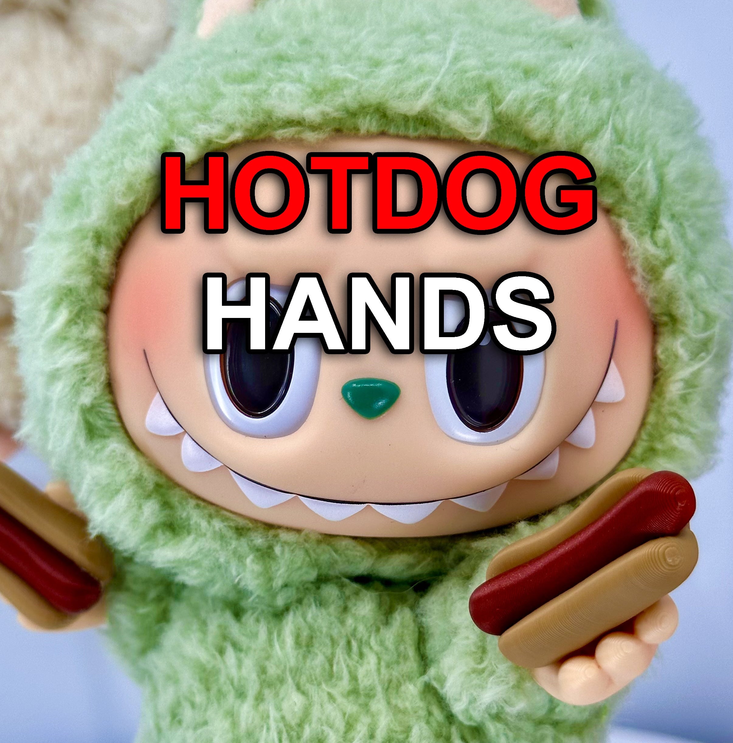 Plushy Hot Dog Hands – Detachable 3D Printed Accessory, Funny Pose Part for Custom Figure
