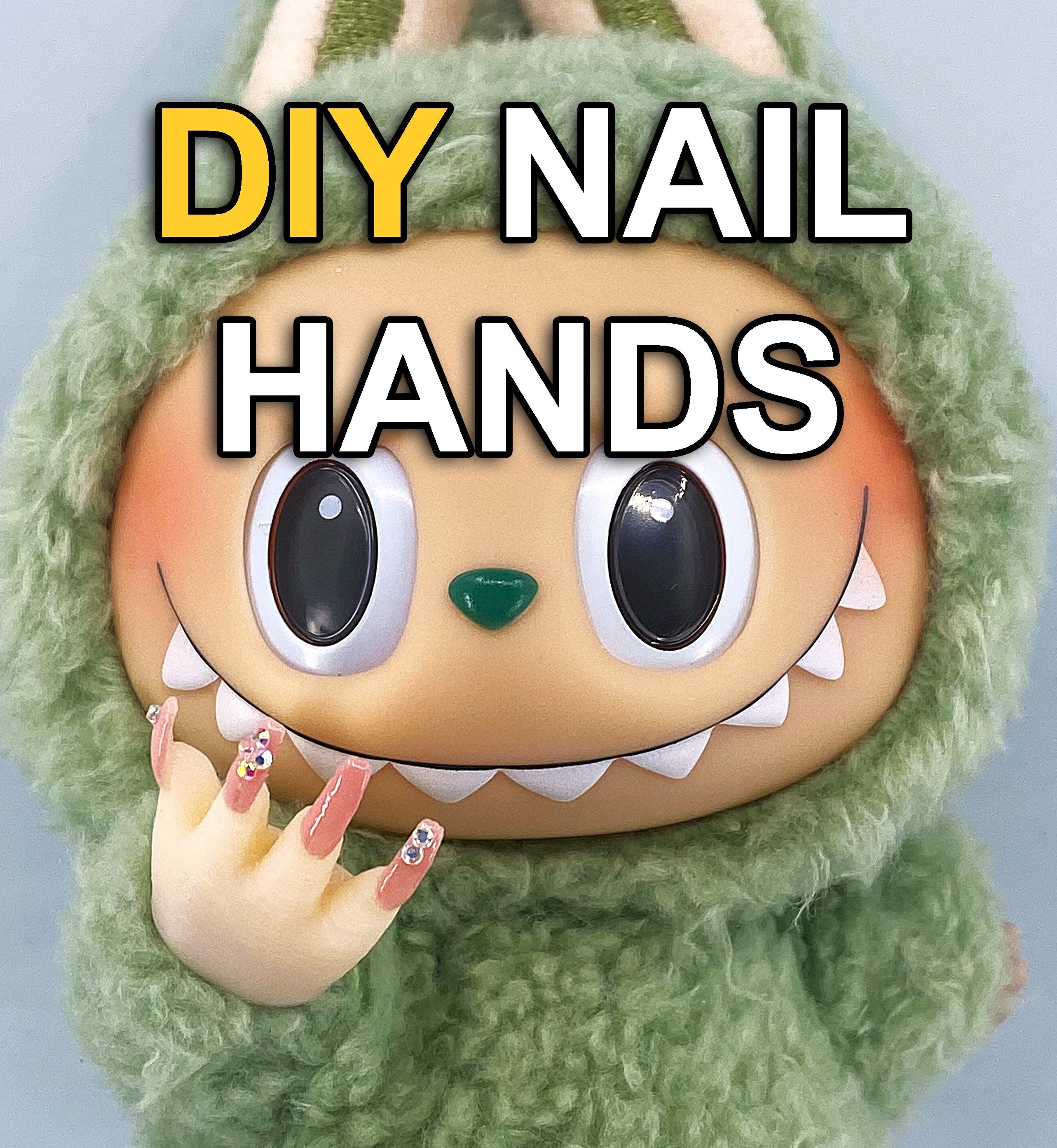 DIY long nail Hands for plushy- Nail Art – Detachable 3D Printed Accessory for Nail Polish & Nail Art | Custom Plushy Figure