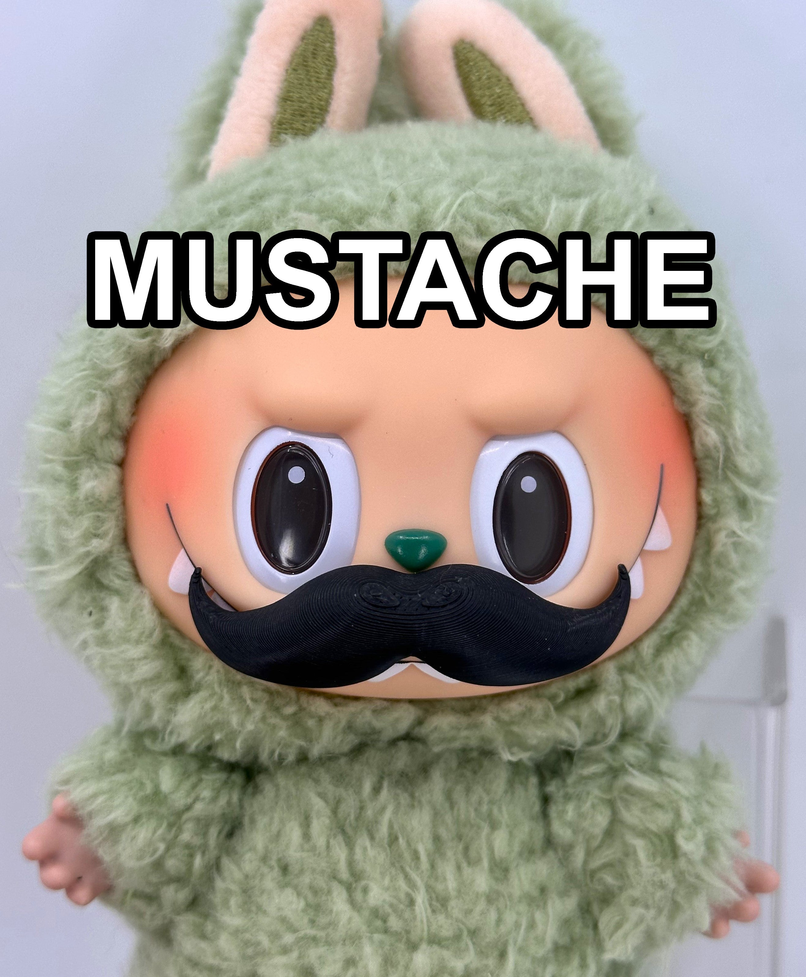 mustache accessories - Detachable 3D Printed Accessory, Funny Plushy Custom Figure