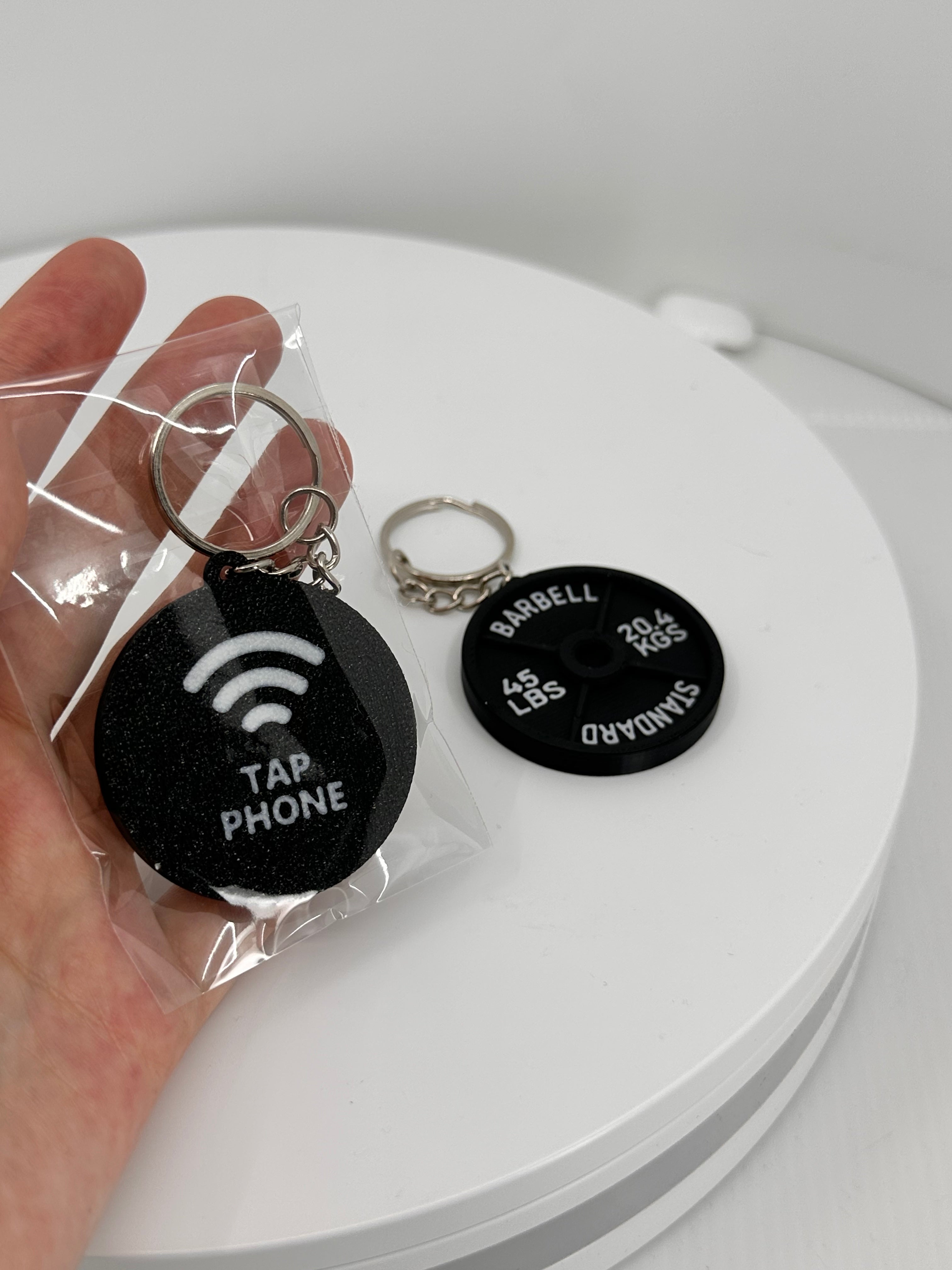 Barbell nfc tag keychain - Digital business card for gym & fitness people , lifters
