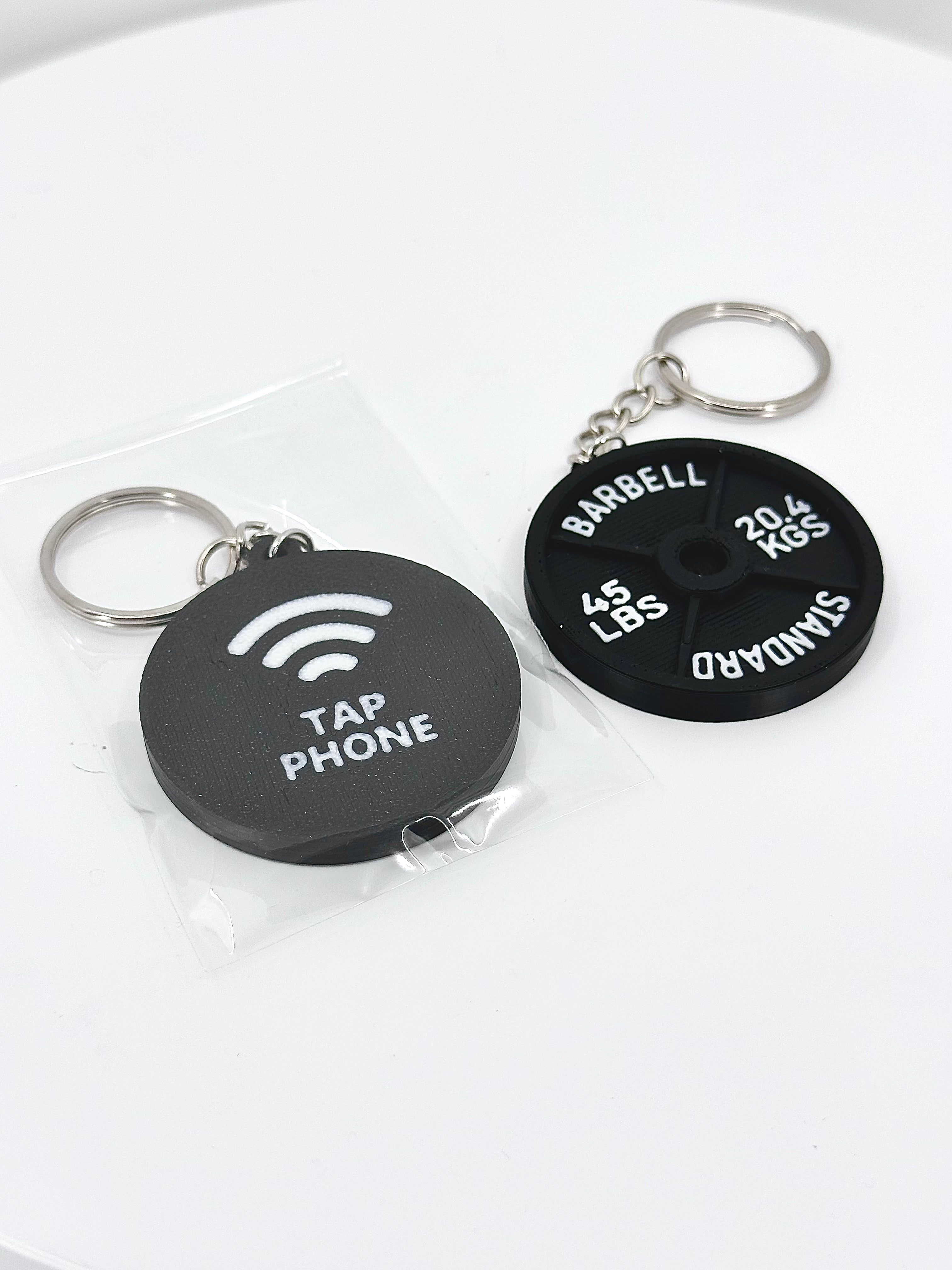 Barbell nfc tag keychain - Digital business card for gym & fitness people , lifters