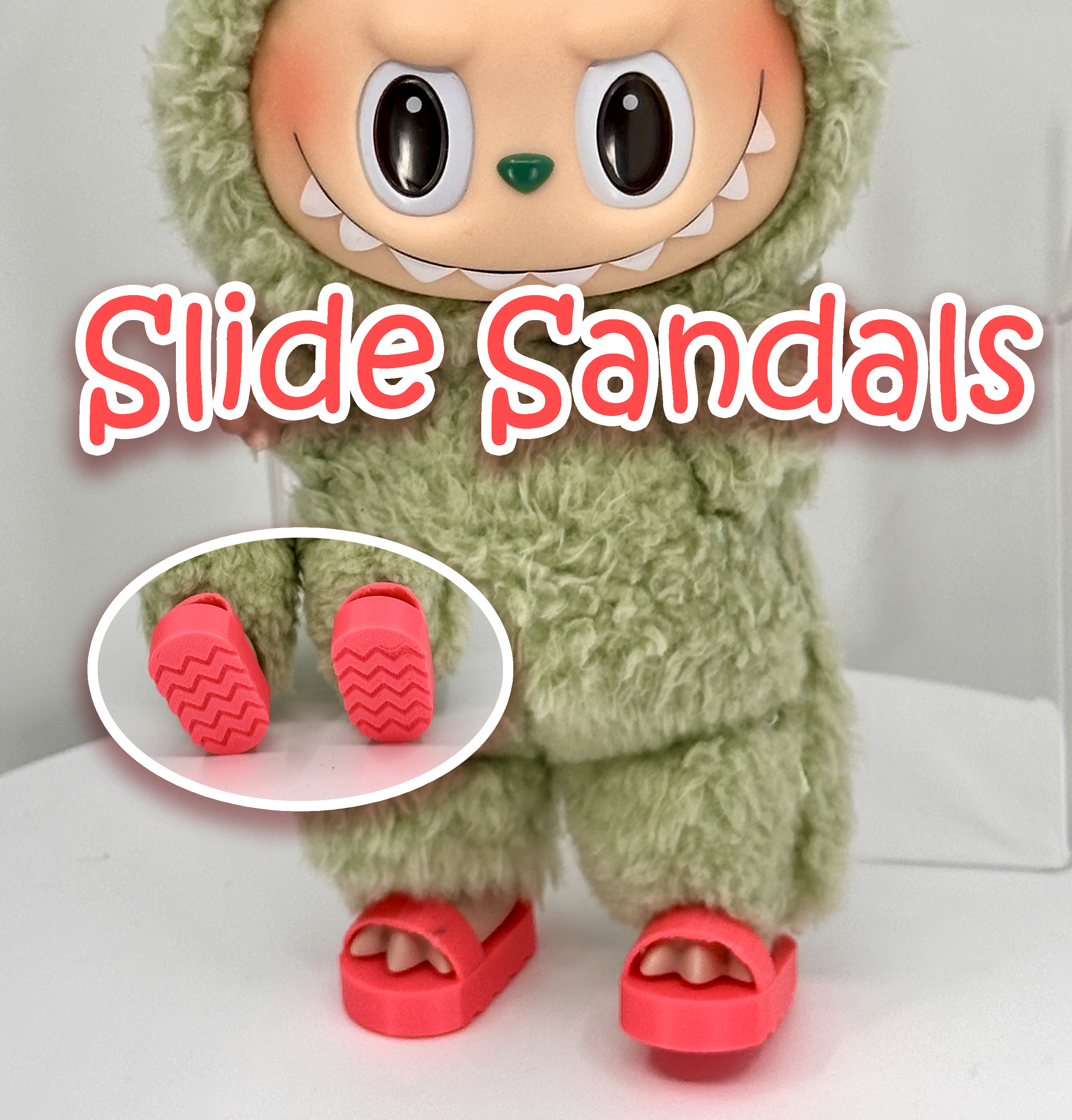 Slide sandals slippers shoes – wearable 3D Printed Accessory, accessories for Custom Figure