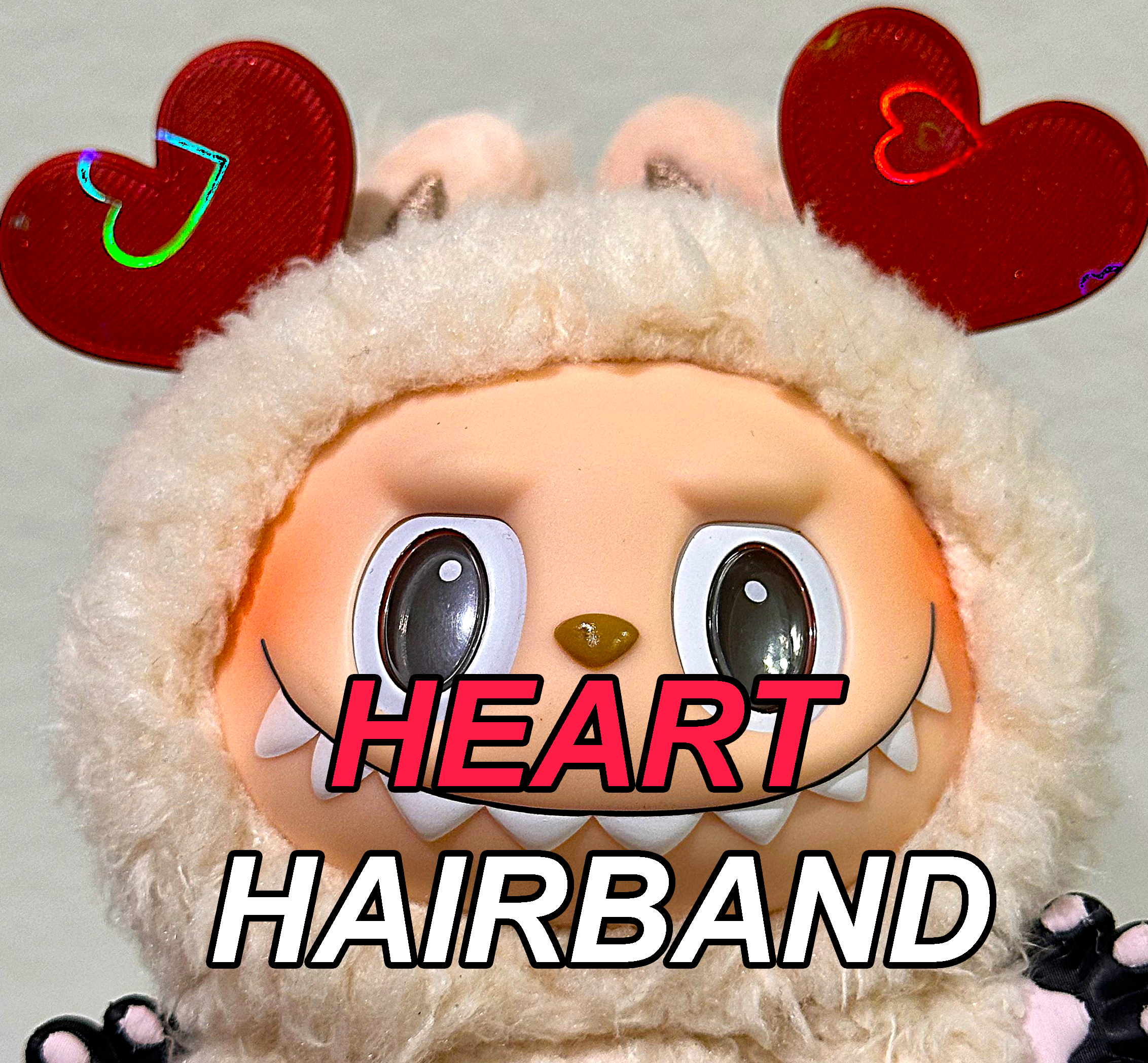 Heart hairband – 3D Printed Accessory, accessories for Custom Figure