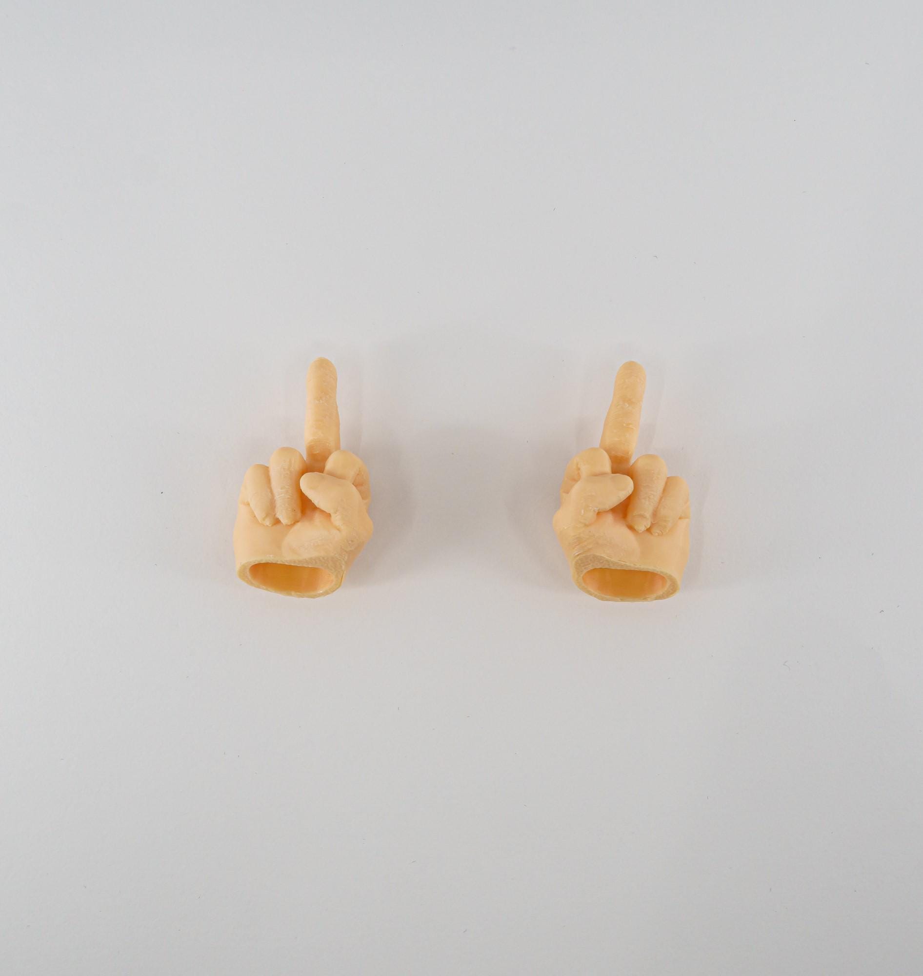 Realistic Middle Finger Hands – Detachable 3D Printed Accessory, Funny Pose Part for Custom Figure